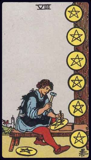 錢幣八 Eight of Pentacles